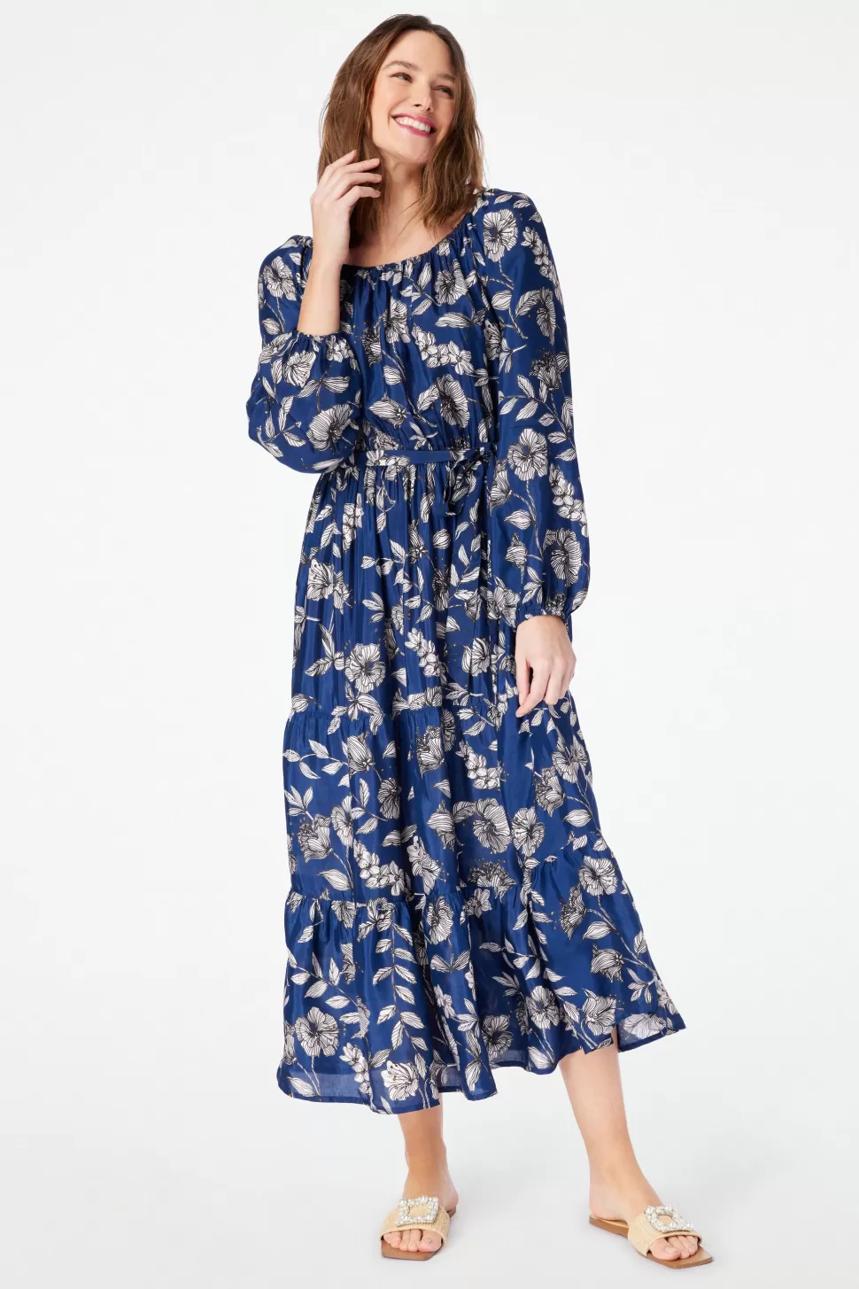 Roller Rabbit Adelaide Floral Milou Dress Navy Cheap