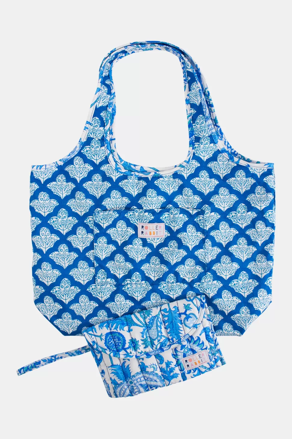 Roller Rabbit Amanda Reversible Shopping Tote Blue New