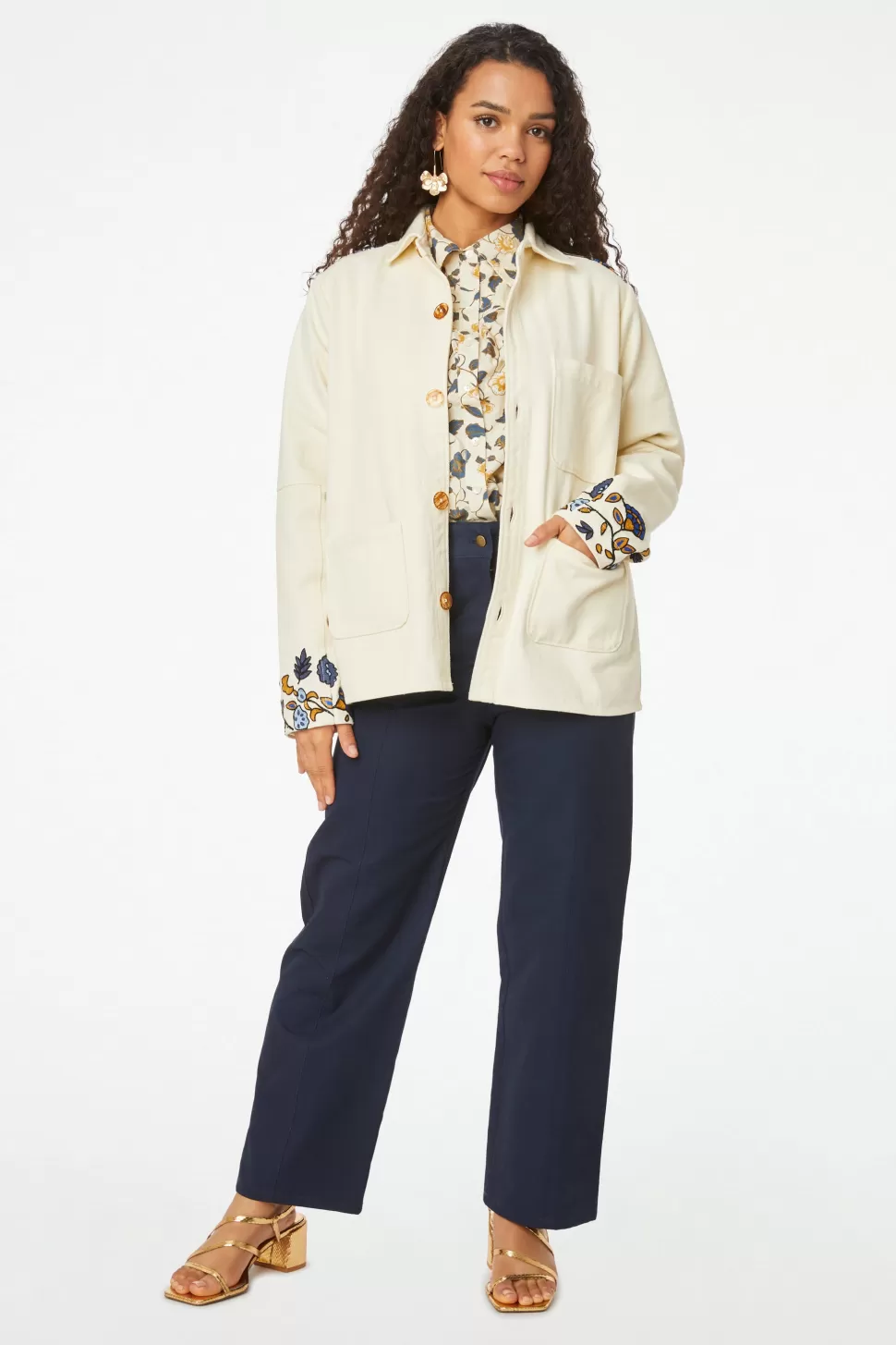 Roller Rabbit Davina Embroidery Adara Jacket Cream Outlet