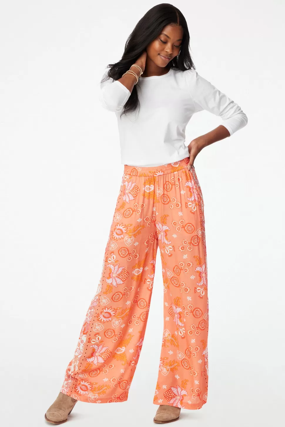 Roller Rabbit Eloise Border Kaylee Pant Orange Hot