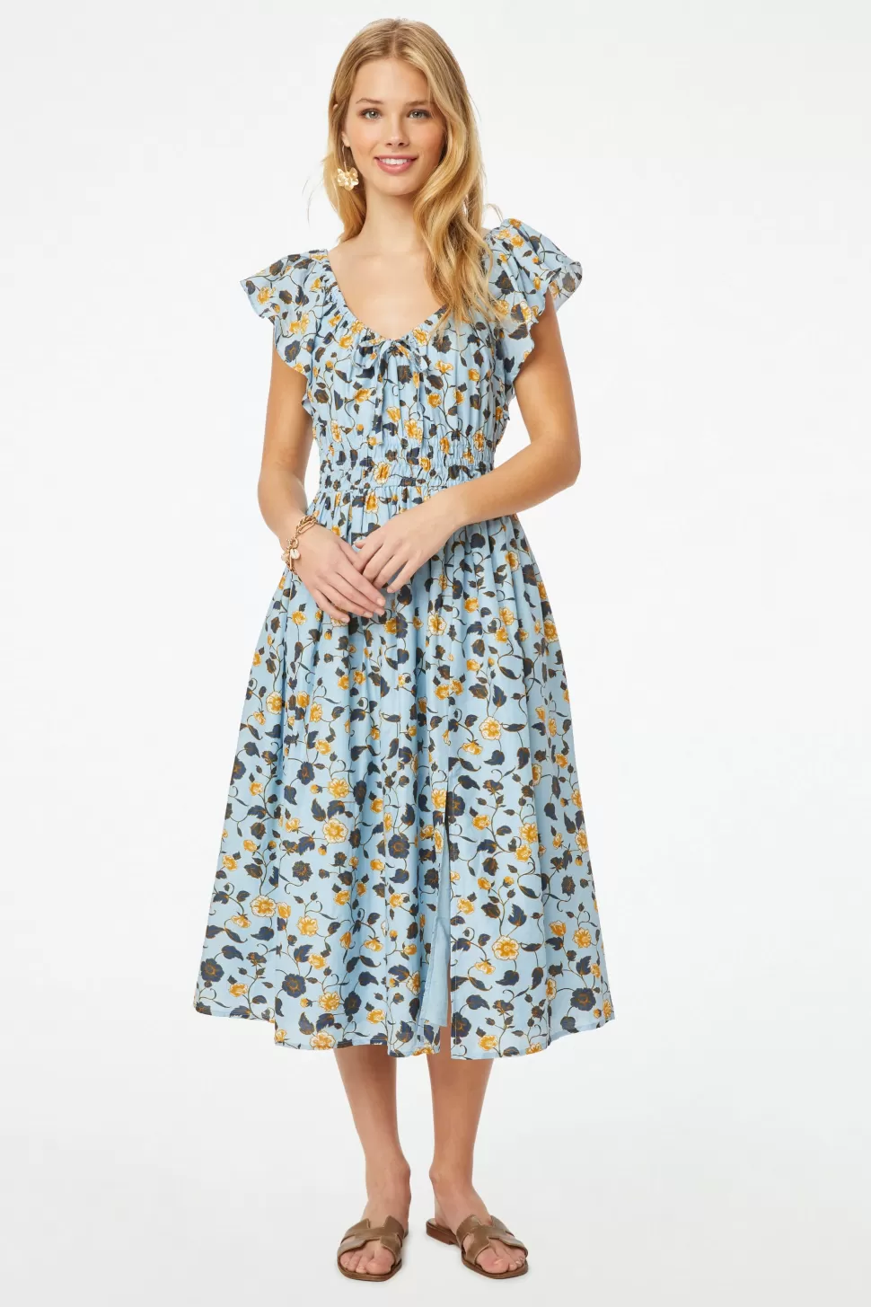 Roller Rabbit Evandra Floral Pina Dress Blue New