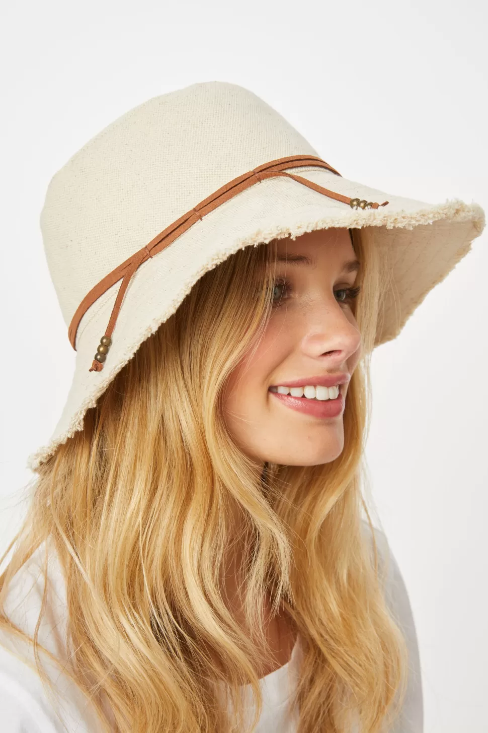 Roller Rabbit Fringed Bucket Hat Natural Cheap