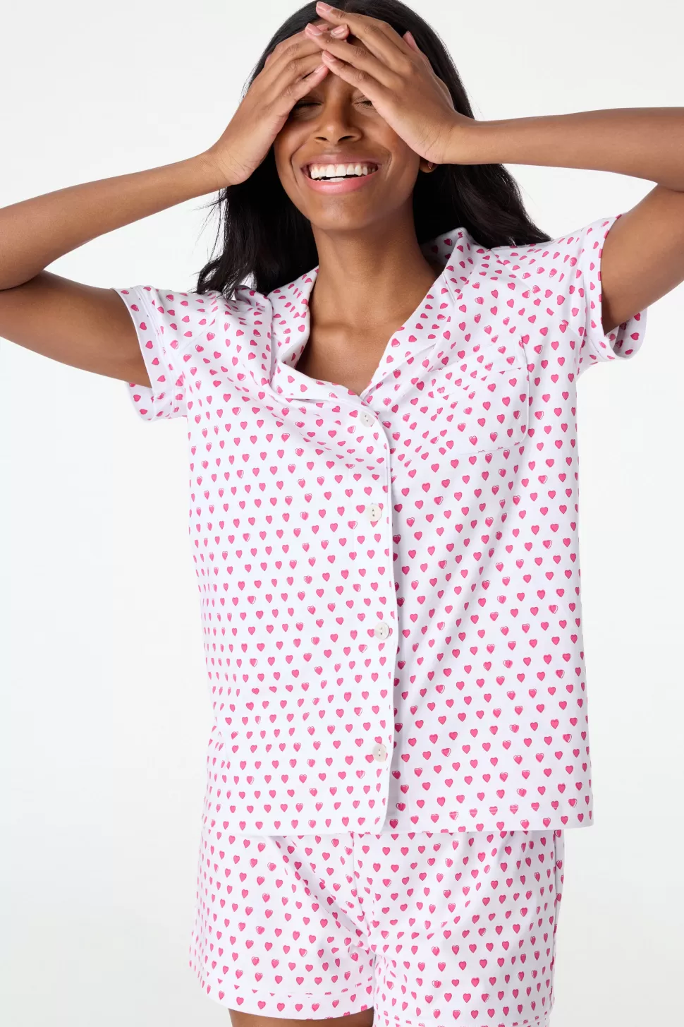 Roller Rabbit Hearts Polo Pajamas Pink Outlet