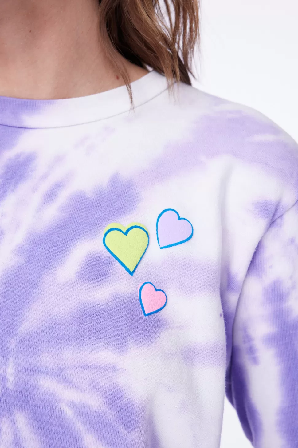 Roller Rabbit Hearts Tie Dye Crewneck Lavender Discount