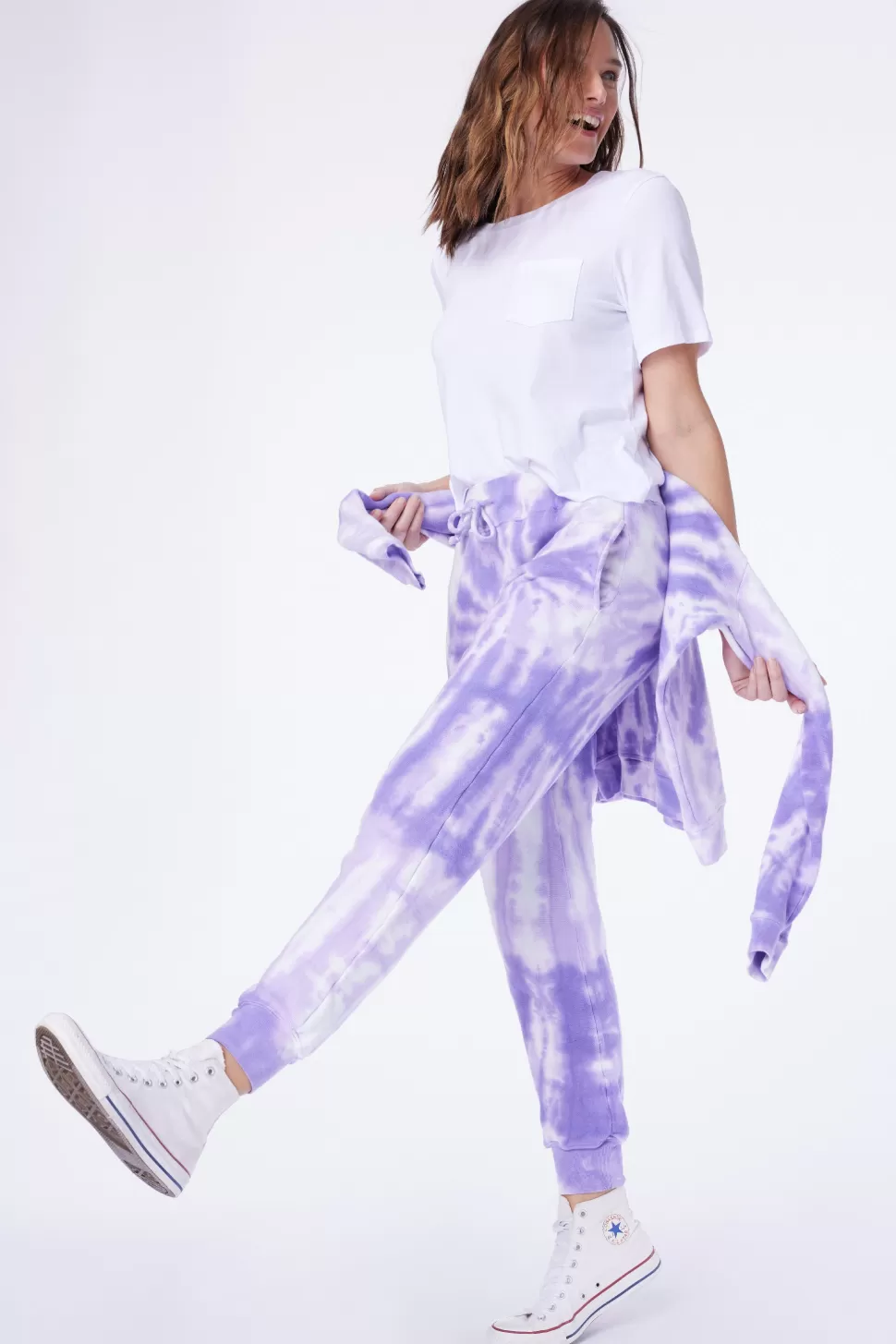 Roller Rabbit Hearts Tie Dye Sweatpants Lavender New