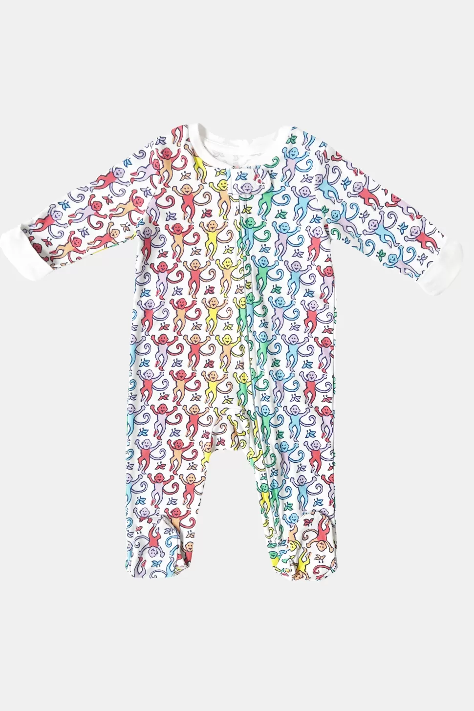 Roller Rabbit Infant Disco Monkey Zipper Footie Rainbow Fashion