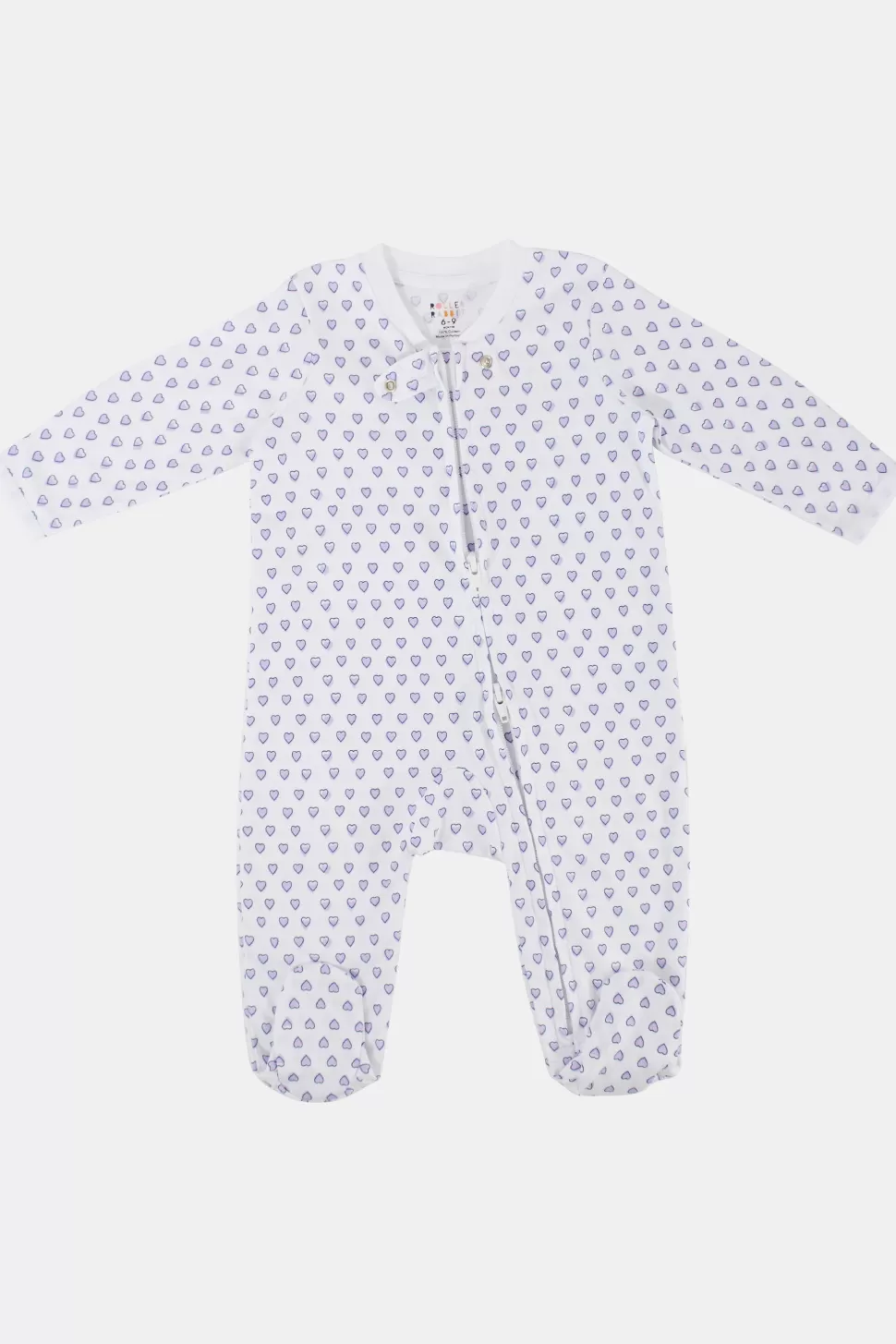 Roller Rabbit Infant Hearts Zipper Footie Lavender Clearance