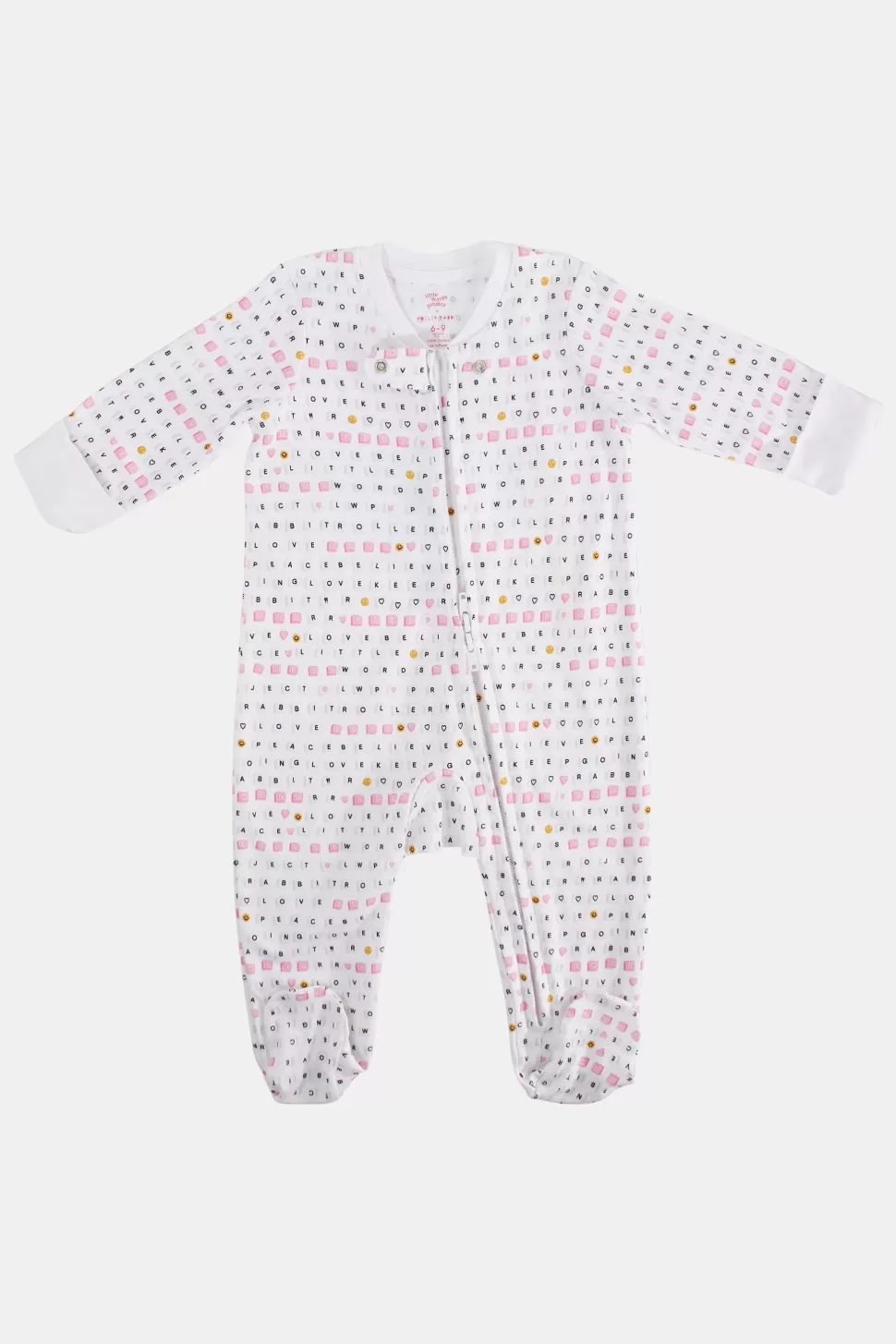 Roller Rabbit Infant Love & Letters Zipper Footie Pink Cheap