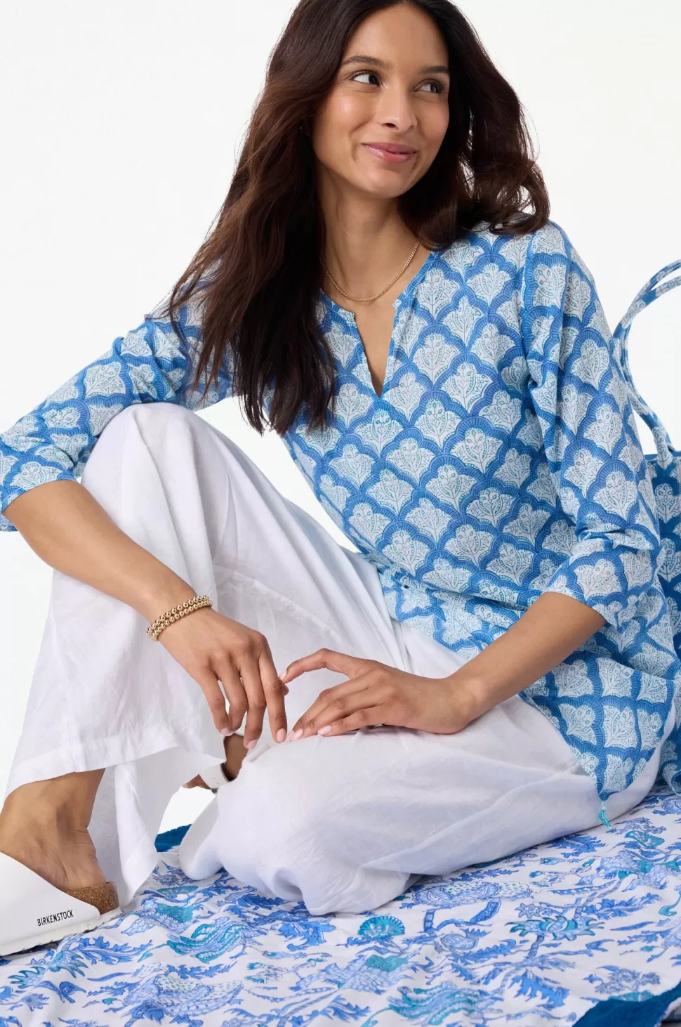 Roller Rabbit Jemina Kurta Blue Hot