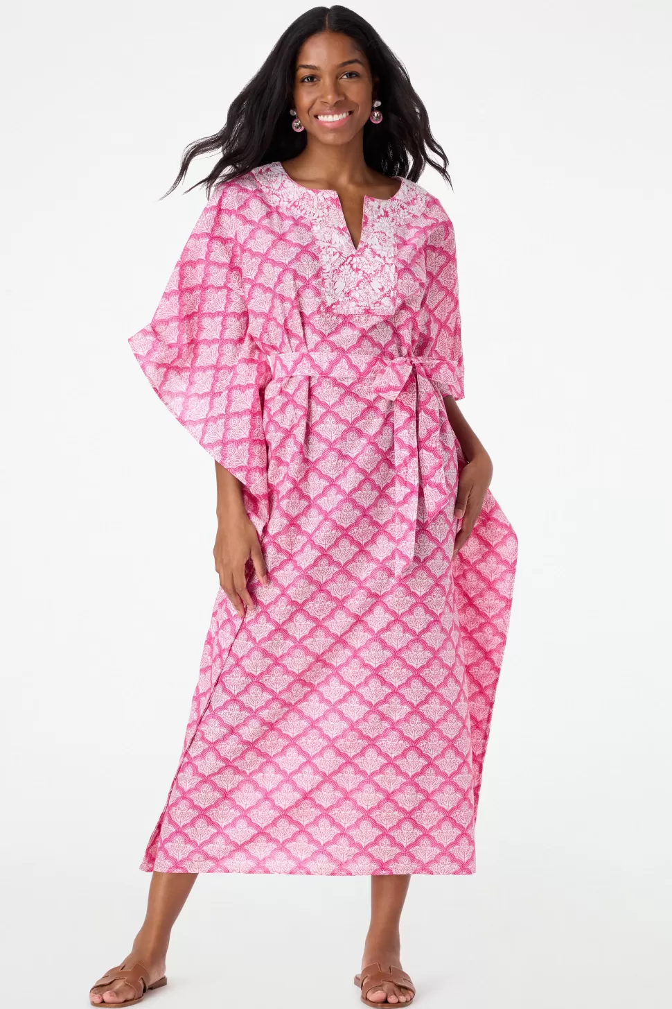 Roller Rabbit Jemina Nella Caftan Hot Pink Flash Sale