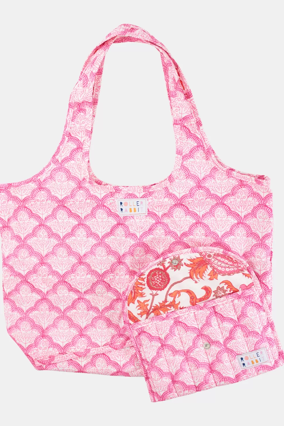 Roller Rabbit Jemina Reversible Shopping Tote Hot Pink Outlet