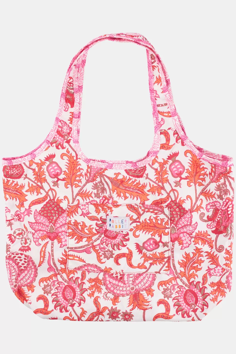 Roller Rabbit Jemina Reversible Shopping Tote Hot Pink Outlet