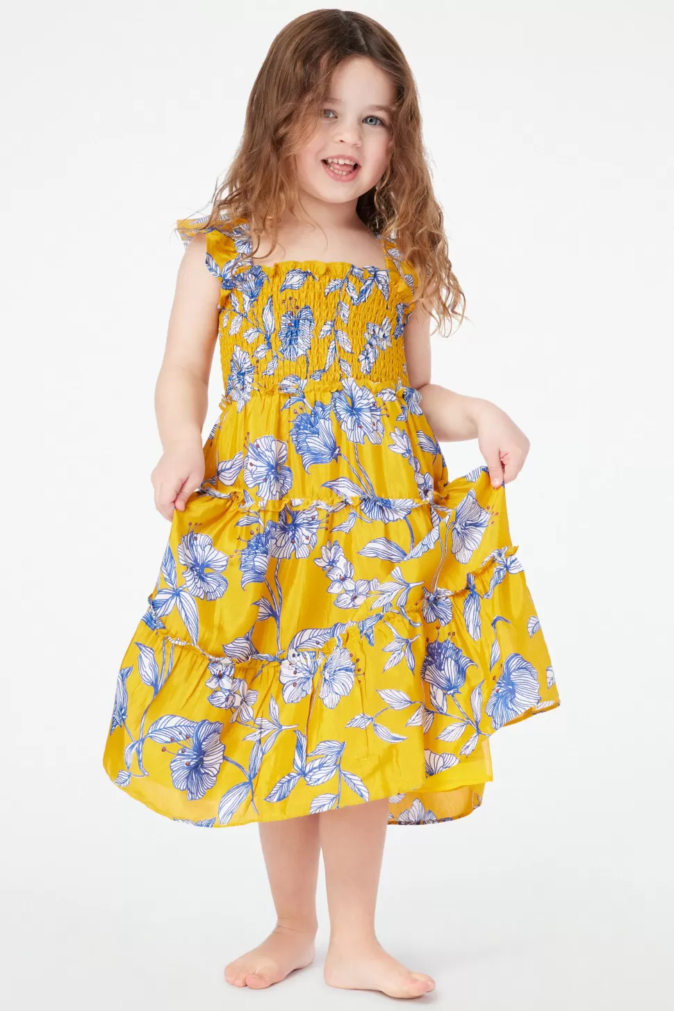 Roller Rabbit Kids Adelaide Floral Ceri Dress Yellow Flash Sale