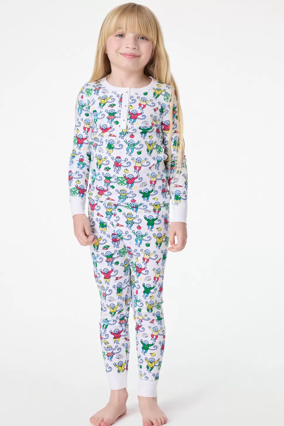 Roller Rabbit Kids Back To School Monkey Pajamas Multi Flash Sale