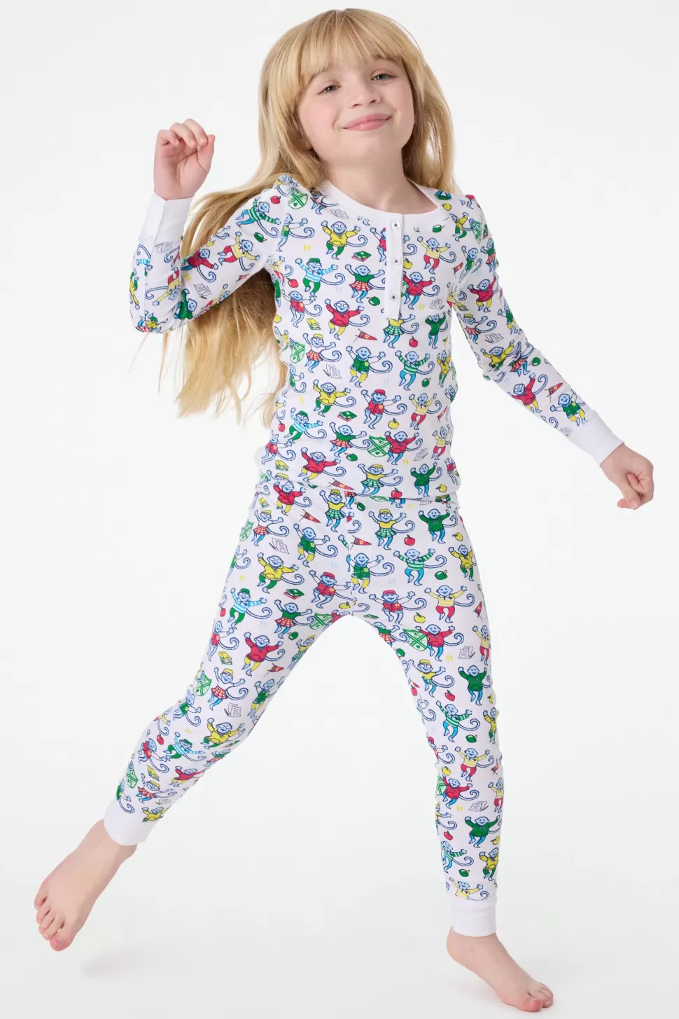 Roller Rabbit Kids Back To School Monkey Pajamas Multi Flash Sale