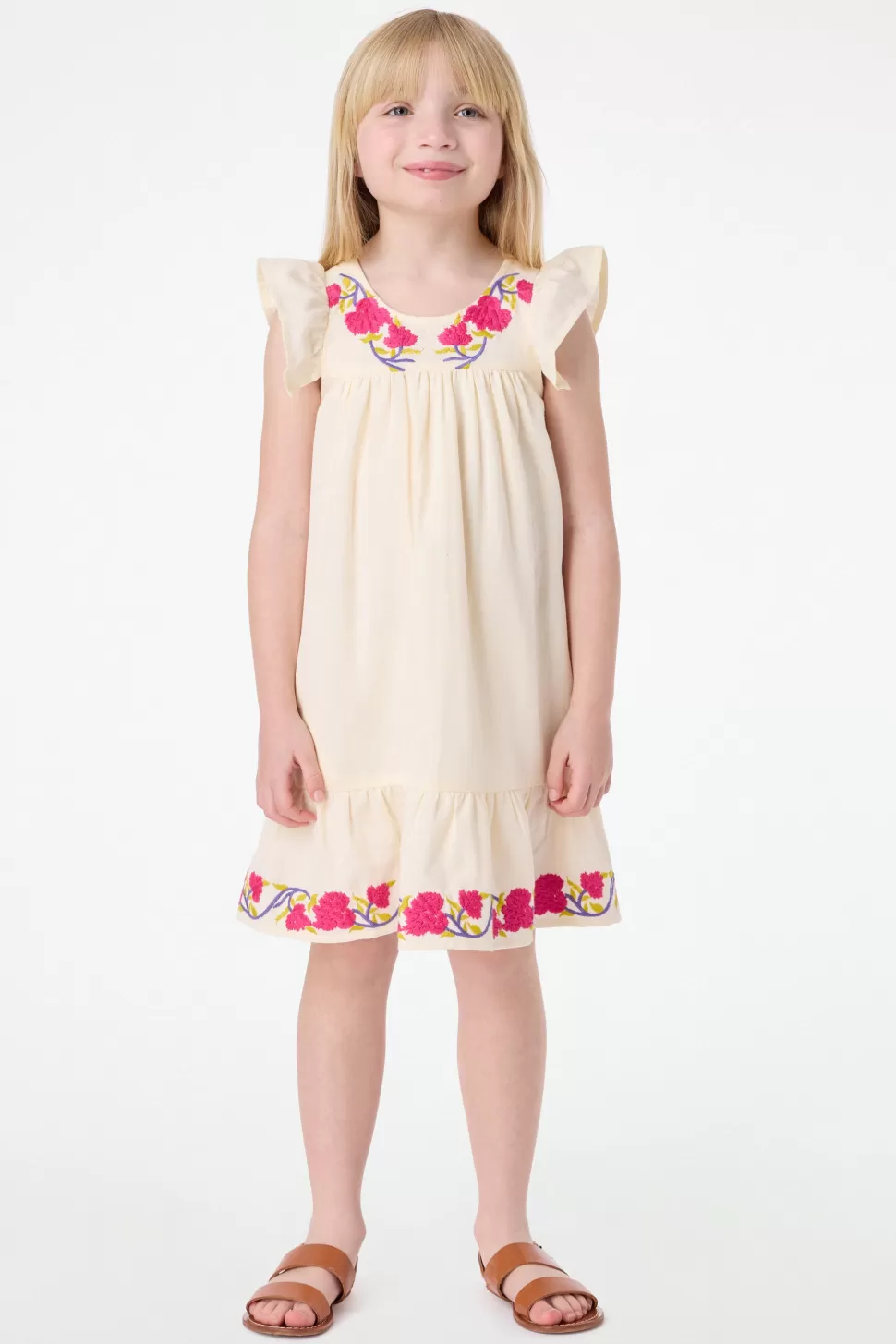 Roller Rabbit Kids Column Embroidery Aimee Dress Pink Fashion