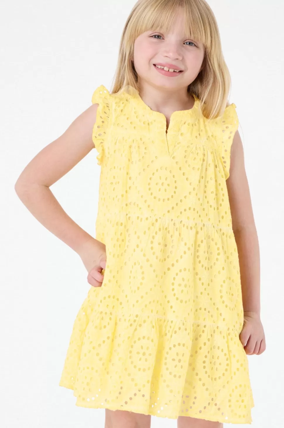 Roller Rabbit Kids Daisy Love Eyelet Patty Dress Yellow Hot