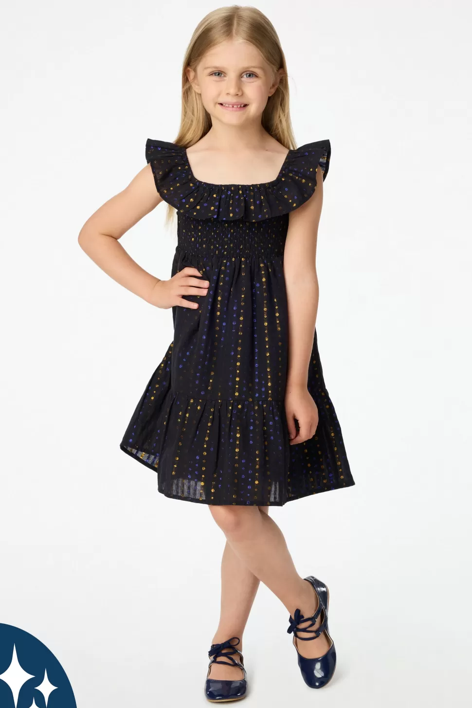 Roller Rabbit Kids Lurex Dot Ryan Dress Black Best Sale