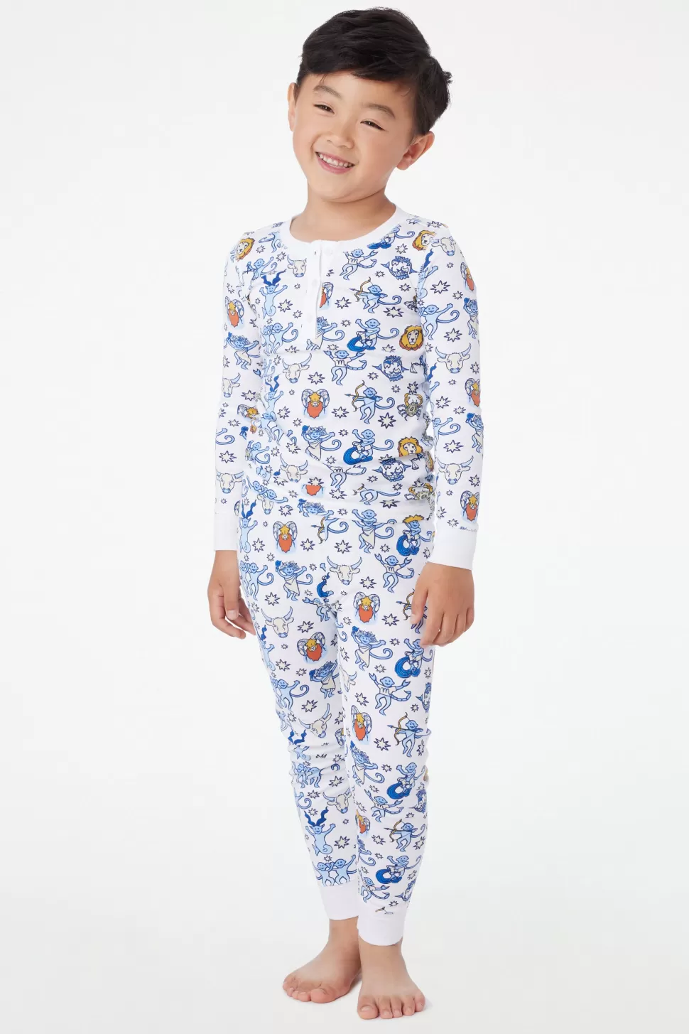 Roller Rabbit Kids Monkey Horoscope Pajamas White Clearance