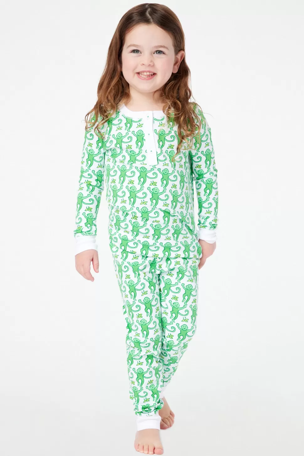 Roller Rabbit Kids Monkey Pajamas Emerald Hot