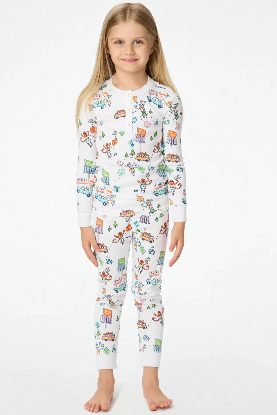 Roller Rabbit Kids On The Road Pajamas White Best Sale