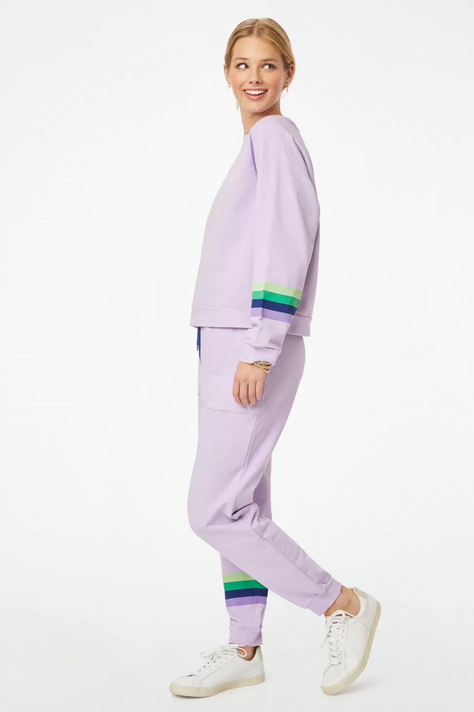 Roller Rabbit Love Stripe Sweatpant Lilac Outlet