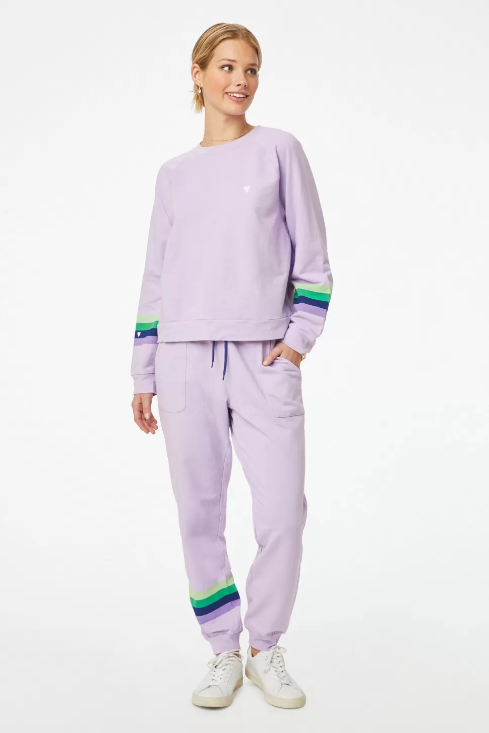 Roller Rabbit Love Stripe Sweatpant Lilac Outlet