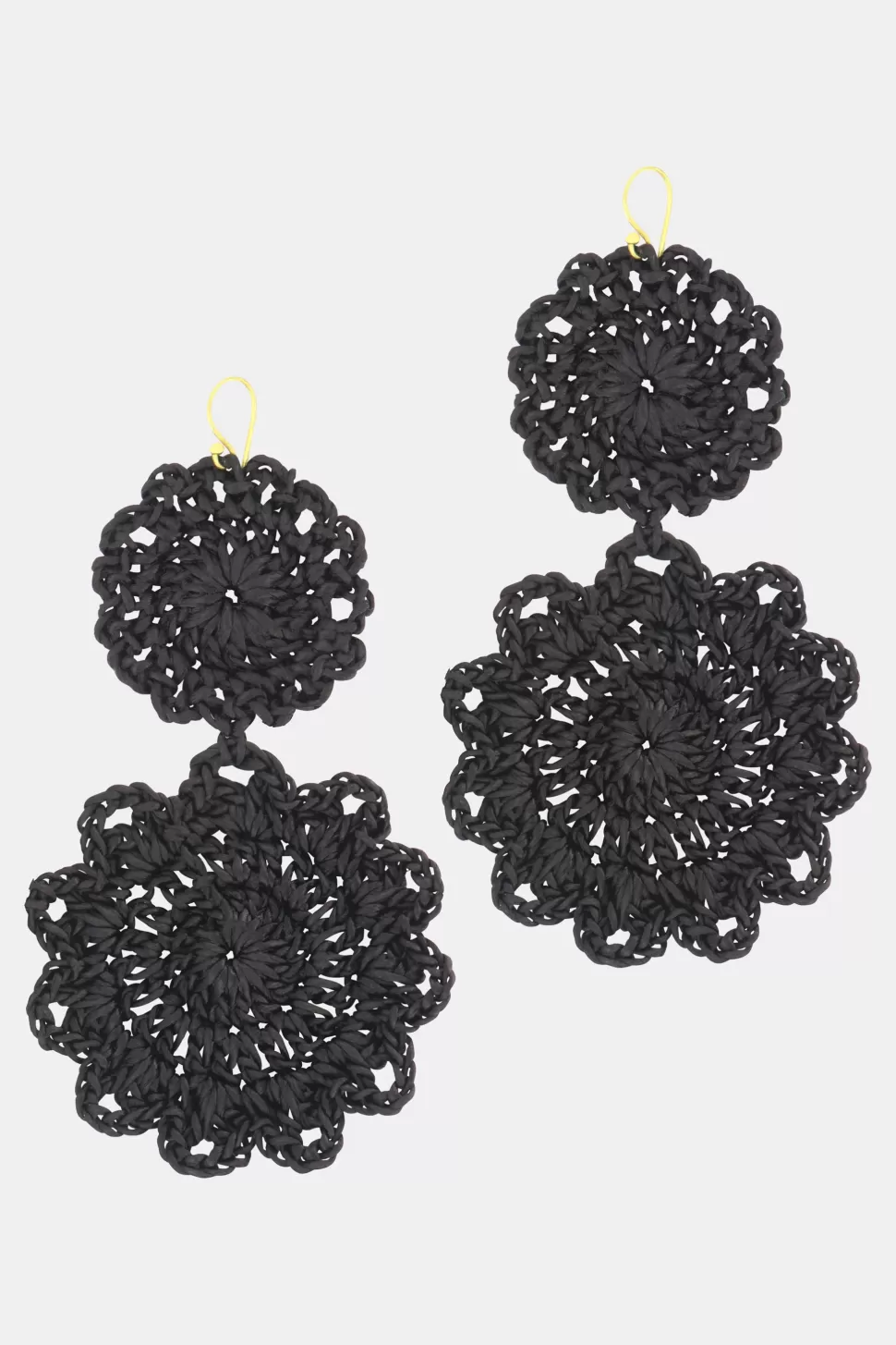 Roller Rabbit Macrame Earrings Black New