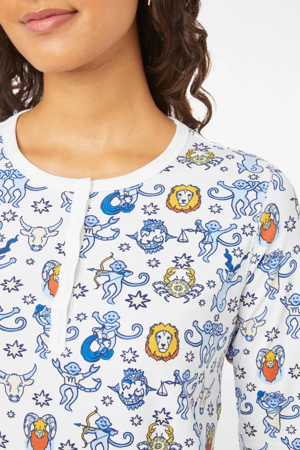 Roller Rabbit Monkey Horoscope Pajamas White Sale