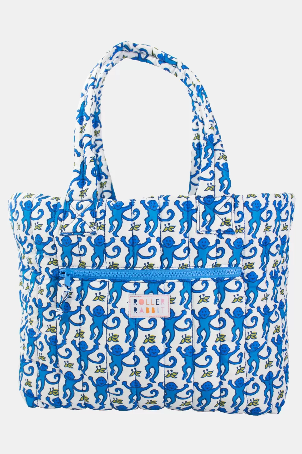 Roller Rabbit Monkey Large Quilted Tote Blue Sale