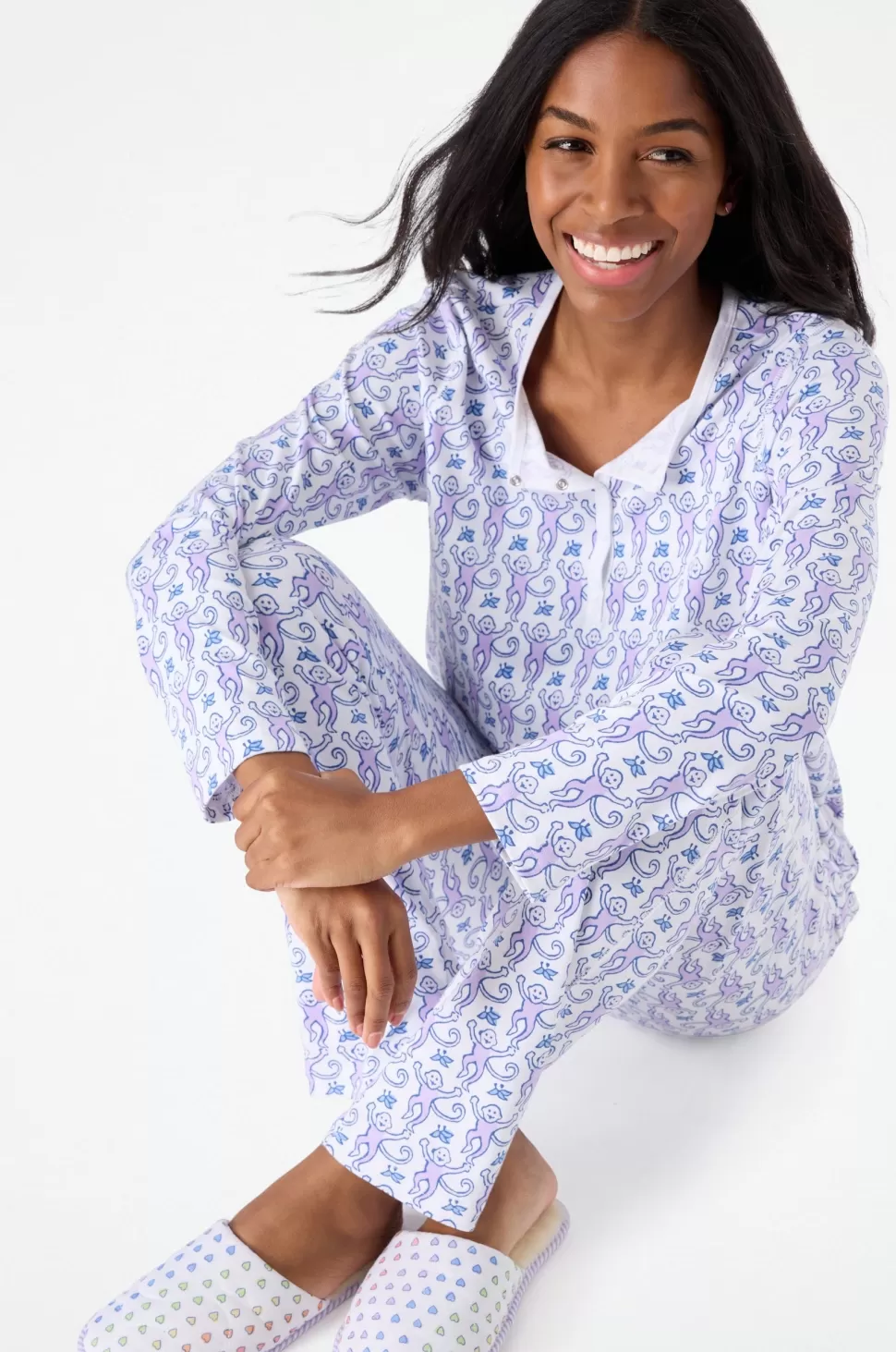 Roller Rabbit Monkey Pajamas Lavender Fashion