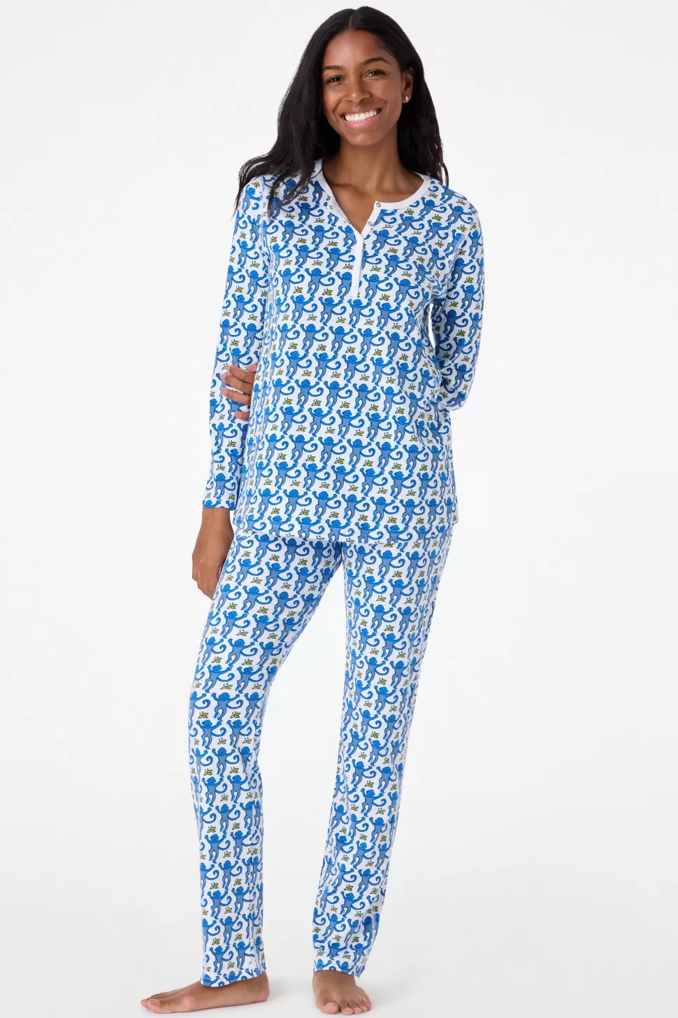 Roller Rabbit Monkey Pajamas Blue Sale