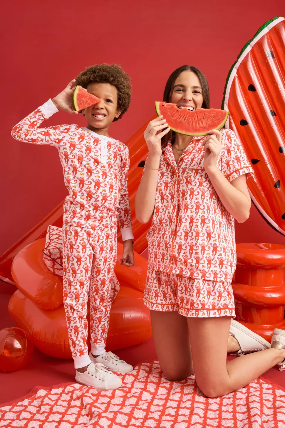 Roller Rabbit Monkey Polo Pajamas Watermelon Flash Sale