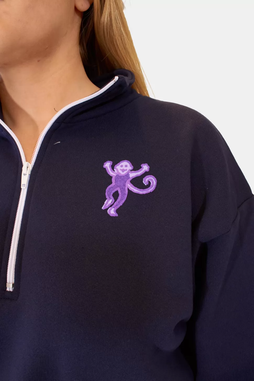 Roller Rabbit Monkey Puff Half Zip Navy Best