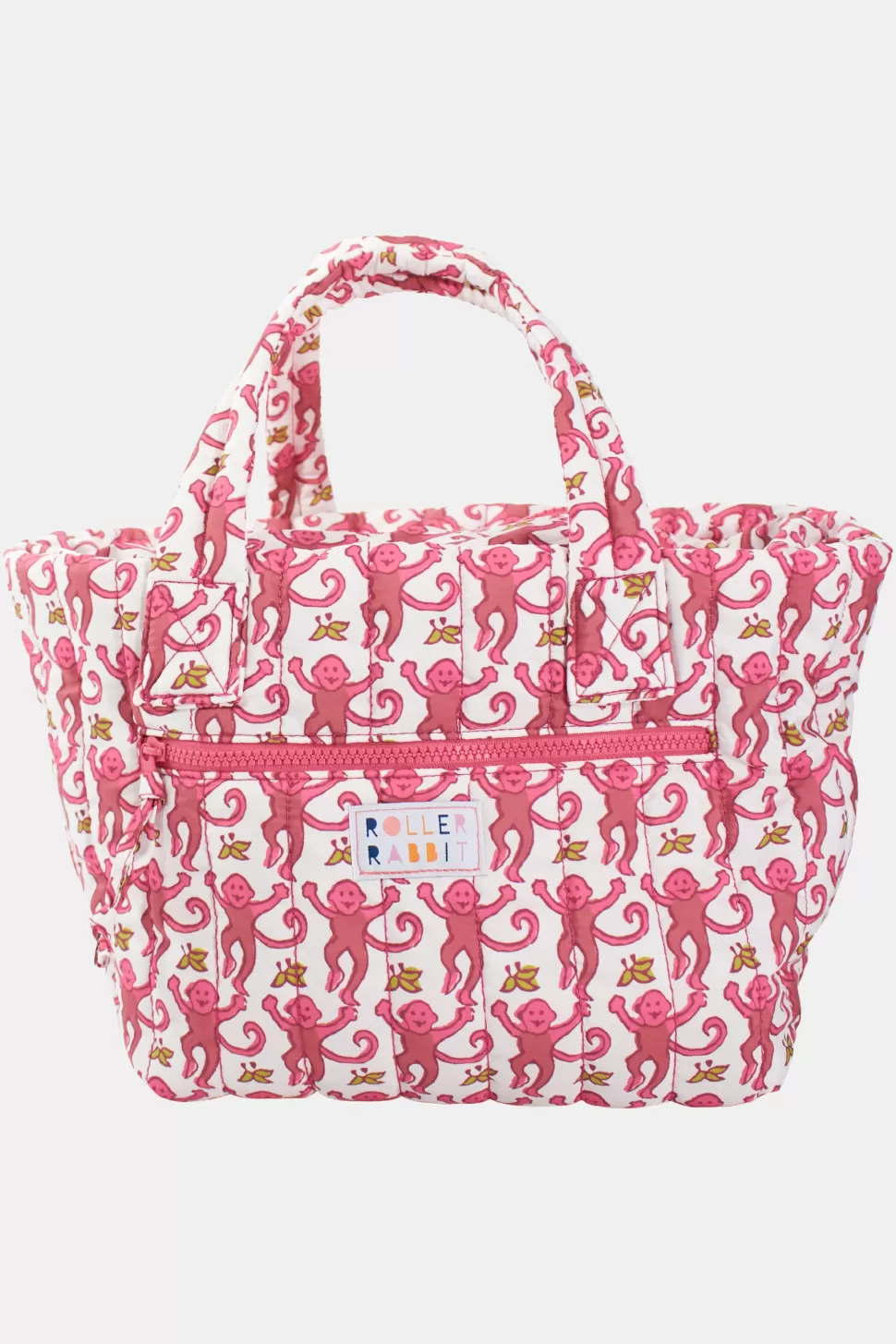 Roller Rabbit Monkey Small Quilted Tote Pink Sale