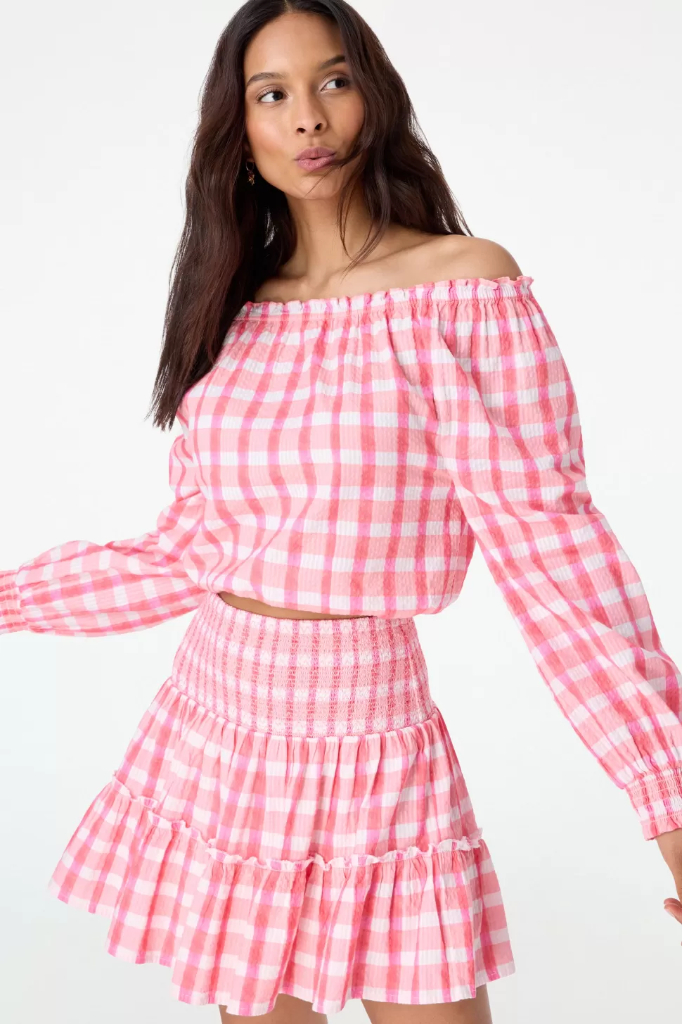 Roller Rabbit Posey Plaid Riki Skirt Pink Store