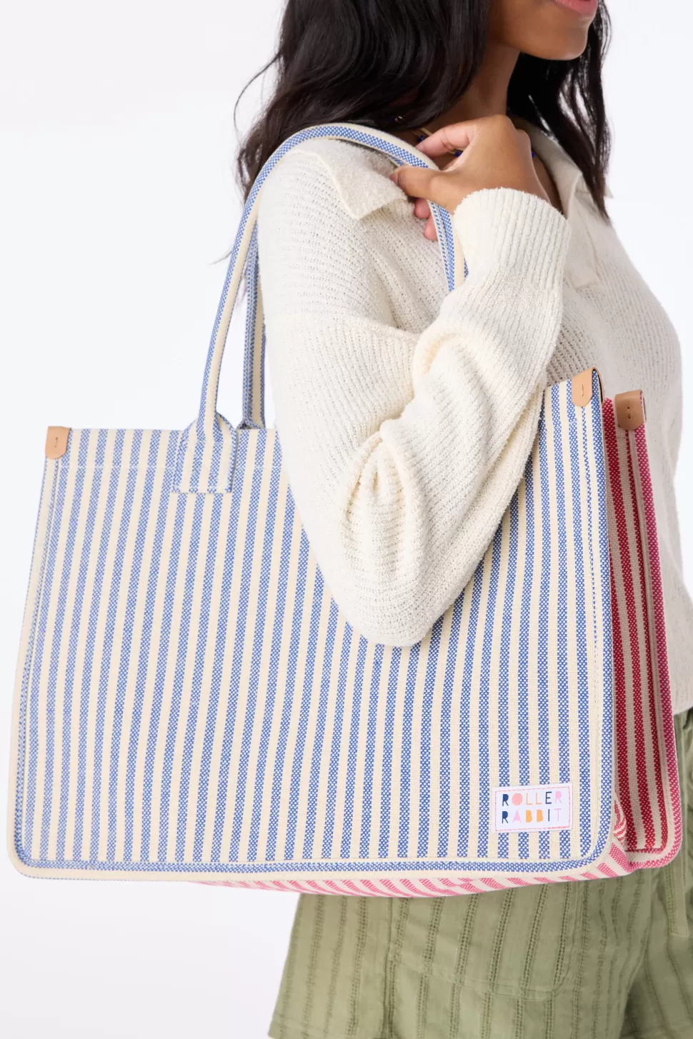 Roller Rabbit Stripe Book Tote Multi Discount