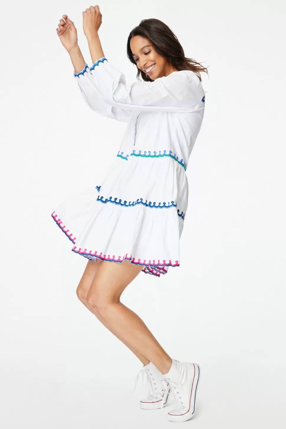 Roller Rabbit Valleta Embroidered Lela Dress White Clearance